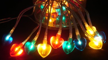  manufacturer In China FY-03A-030 LED cheap christmas heart lights bulb lamp string chain  corporation